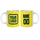 Custom Light Yellow Dark Green Mug