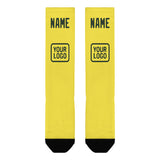 Custom Light Yellow Dark Green Knee-High Sock