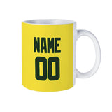 Custom Light Yellow Dark Green Mug