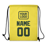 Custom Light Yellow Dark Green Drawstring Bag
