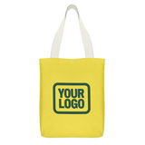 Custom Light Yellow Dark Green Canvas Tote Bag