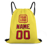 Custom Light Yellow Red Drawstring Bag