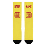 Custom Light Yellow Red Knee-High Sock