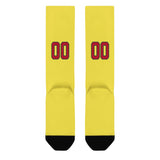 Custom Light Yellow Red Knee-High Sock