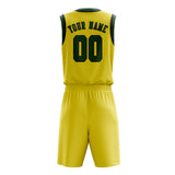 Custom Light Yellow Green Basketball Set