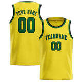 Custom Light Yellow & Green Colors Design Sports Basketball Jersey