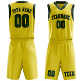 Custom Light Yellow Green Basketball Set
