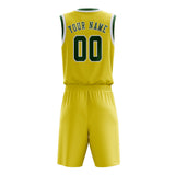 Custom Light Yellow Green Basketball Set