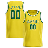 Custom Light Yellow & Green Colors Design Sports Basketball Jersey