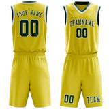 Custom Light Yellow Green Basketball Set