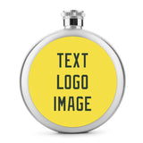 Custom Light Yellow Dark Green Hip Flask