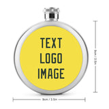 Custom Light Yellow Dark Green Hip Flask