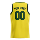 Custom Light Yellow & Dark Green Colors Design Sports Basketball Jersey