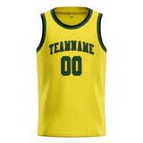 Custom Light Yellow & Dark Green Colors Design Sports Basketball Jersey