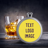 Custom Light Yellow Purple Hip Flask