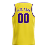 Custom Light Yellow & Purple Colors Design Sports Basketball Jersey