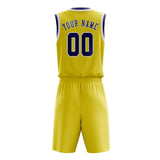 Custom Light Yellow Purple Basketball Set