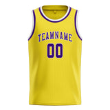 Custom Light Yellow & Purple Colors Design Sports Basketball Jersey