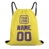 Custom Light Yellow Light Purple Drawstring Bag