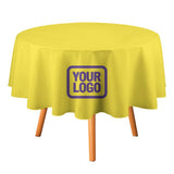 Custom Light Yellow Light Purple Round Table Cloth