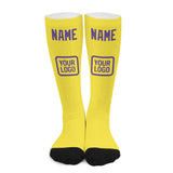 Custom Light Yellow Light Purple Knee-High Sock