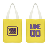 Custom Light Yellow Light Purple Canvas Tote Bag