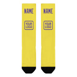 Custom Light Yellow Light Purple Knee-High Sock