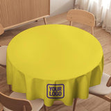 Custom Light Yellow Light Purple Round Table Cloth