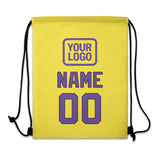 Custom Light Yellow Light Purple Drawstring Bag