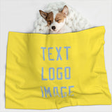 Custom Light Yellow Light Blue Pet Blanket