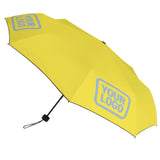 Custom Light Yellow Light Blue Automatic Umbrella