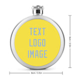 Custom Light Yellow Light Blue Hip Flask