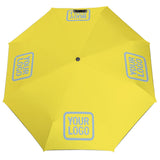 Custom Light Yellow Light Blue Automatic Umbrella
