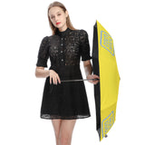 Custom Light Yellow Light Blue Automatic Umbrella