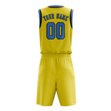 Custom Light Yellow Light Blue Basketball Set