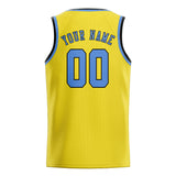 Custom Light Yellow & Light Blue Colors Design Sports Basketball Jersey