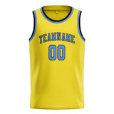 Custom Light Yellow & Light Blue Colors Design Sports Basketball Jersey