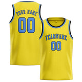 Custom Light Yellow & Light Blue Colors Design Sports Basketball Jersey