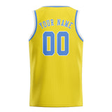 Custom Light Yellow & Light Blue Colors Design Sports Basketball Jersey