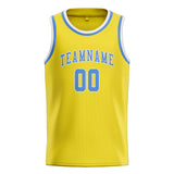Custom Light Yellow & Light Blue Colors Design Sports Basketball Jersey