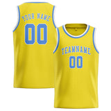 Custom Light Yellow & Light Blue Colors Design Sports Basketball Jersey