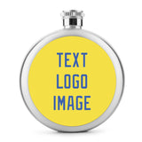 Custom Light Yellow Sky Blue Hip Flask