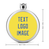 Custom Light Yellow Sky Blue Hip Flask