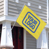 Custom Light Yellow Sky Blue Flag