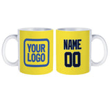 Custom Light Yellow Navy Mug