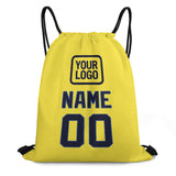 Custom Light Yellow Navy Drawstring Bag