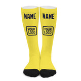 Custom Light Yellow Navy Knee-High Sock