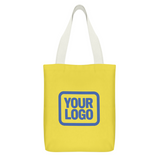 Custom Light Yellow Navy Canvas Tote Bag