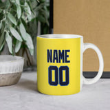 Custom Light Yellow Navy Mug