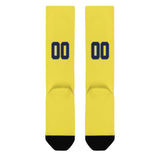 Custom Light Yellow Navy Knee-High Sock